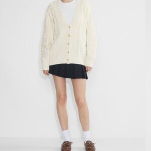 Aritzia Cream Cable Knit Cardigan